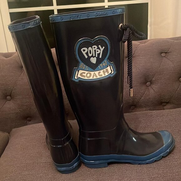 Coach Poppy Rain Boots - Size 9 - Picture 7 of 9